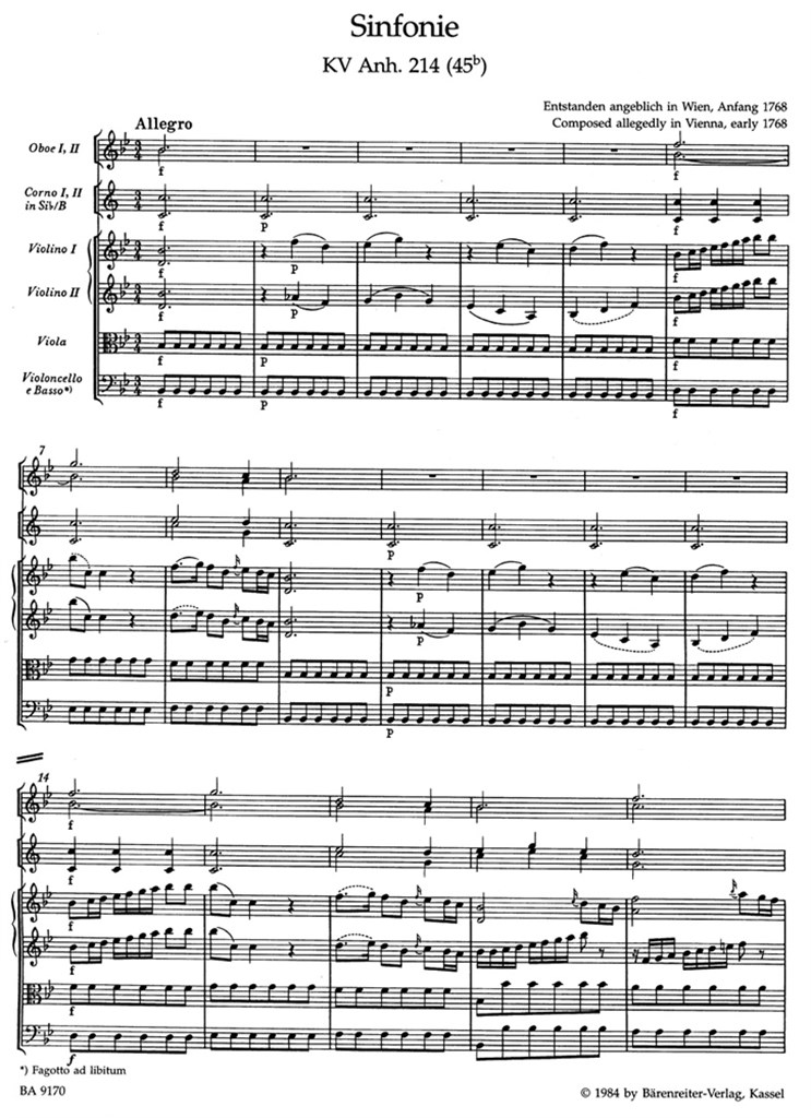 Symphony in Bb Major No. 55